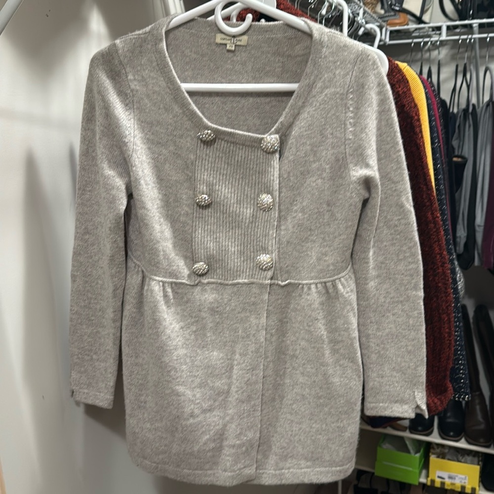 Cortland Park 100% cashmere jeweled sweater dress XS